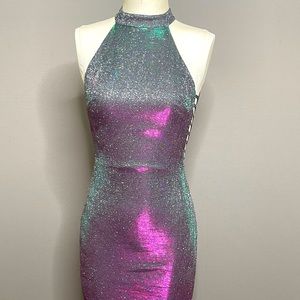Metallic silver and pink Small - Windsor dress